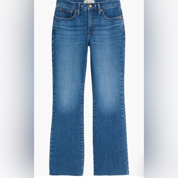 Madewell Mid Rise Kick Out Cropped Jean Size 28 in Brinton Wash - Picture 4 of 11
